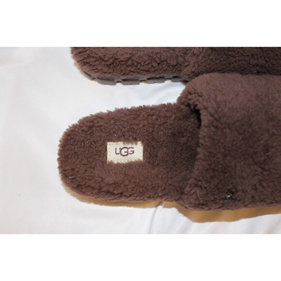 UGG WOMEN'S COZETTA CURLY SHEARLING‎ SLIDES SLIPPERS NEW! BROWN - Picture 4 of 6